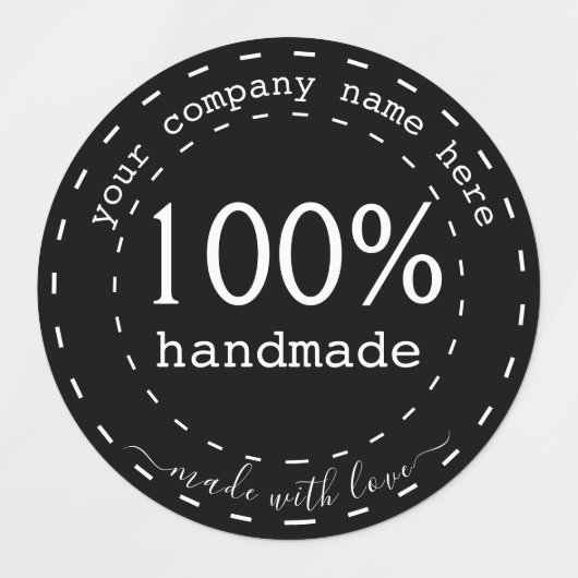 Handgemaakte bewerkbare gepersonaliseerde ronde labels (Design 1)