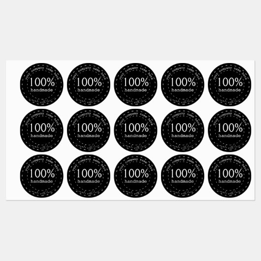 Handgemaakte bewerkbare gepersonaliseerde ronde labels (Vel)