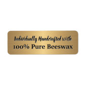 Handgemaakte bijenwas-kaars etiket (Voorkant)