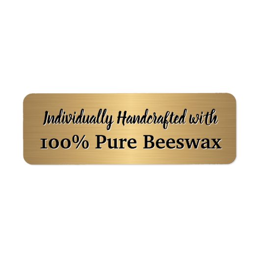 Handgemaakte bijenwas-kaars etiket (Voorkant)