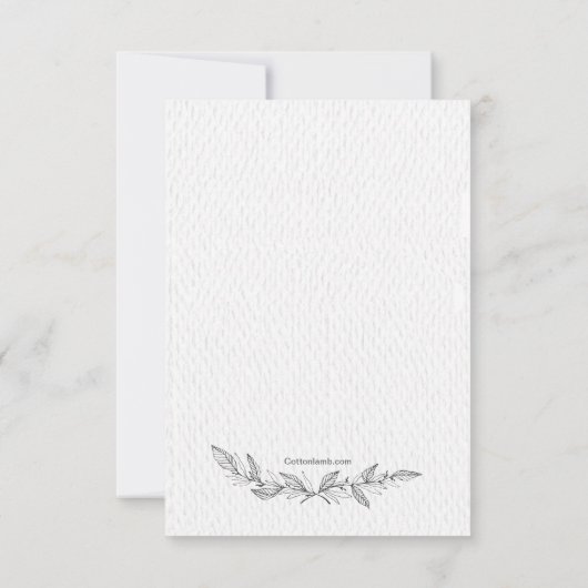 Handgemaakte bladeren Bereavement - Hartelijk dank Bedankkaart (Achterkant)