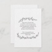 Handgemaakte bladeren Bereavement - Hartelijk dank Bedankkaart (Voorkant / Achterkant)