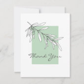 Handgemaakte bladeren van olijven bedankkaart (Voorkant)