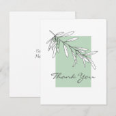 Handgemaakte bladeren van olijven bedankkaart (Voorkant / Achterkant)