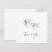 Handgemaakte bladeren van olijven bedankkaart (Voorkant / Achterkant)