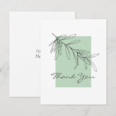 Handgemaakte bladeren van olijven bedankkaart (Voorkant / Achterkant)