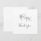 Handgemaakte bladeren van olijven bedankkaart (Voorkant / Achterkant)