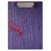 Handgemaakte Blauwe Thaise Zijde met rode draad Klembord (Voorkant)