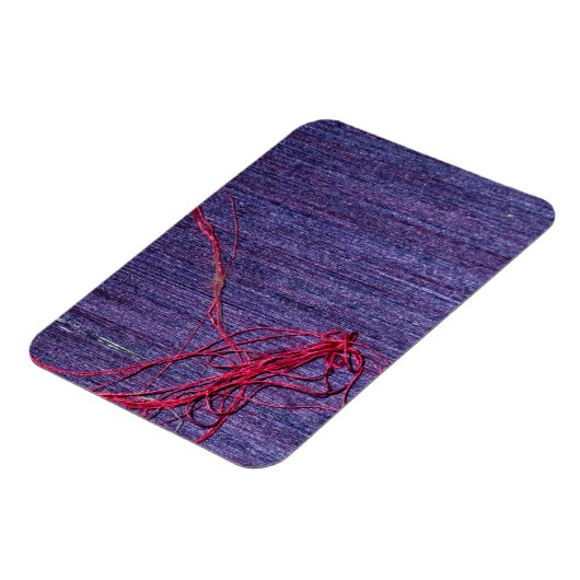 Handgemaakte Blauwe Thaise Zijde met rode draad Magneet (Linkerzijde)