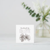 Handgemaakte Bloem Logo Square Business Vierkante Visitekaartje (Staand voorkant)