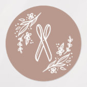 Handgemaakte Bloemen, Hart, Schaar & Monogram Set Labels (Design 2)