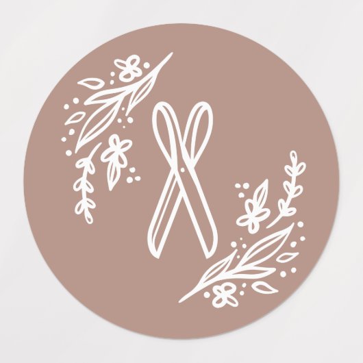 Handgemaakte Bloemen, Hart, Schaar & Monogram Set Labels (Design 2)