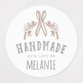 Handgemaakte Bloemen, Hart, Schaar & Monogram Set Labels (Design 1)