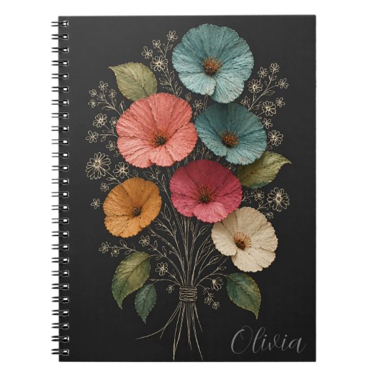 handgemaakte bloemen notitieboek (Voorkant)