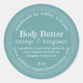 Handgemaakte Body Butter Biologisch Bedrijf Blauw Ronde Sticker