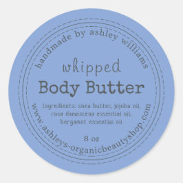 Handgemaakte Body Butter Biologisch Bedrijf Blauw Ronde Sticker
