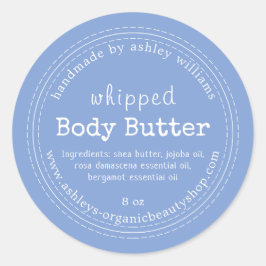 Handgemaakte Body Butter Biologisch Bedrijf Blauw  Ronde Sticker