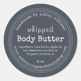 Handgemaakte Body Butter Biologisch Bedrijf Donker Ronde Sticker