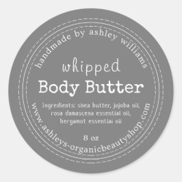 Handgemaakte Body Butter Biologisch Bedrijf Donker Ronde Sticker
