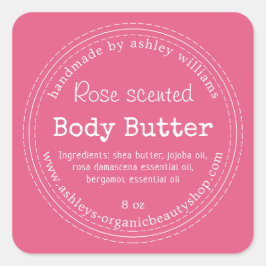 Handgemaakte Body Butter Biologisch Bedrijf Helder Vierkante Sticker