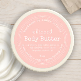 Handgemaakte Body Butter Biologisch Bedrijf Roze L Ronde Sticker