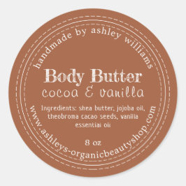 Handgemaakte Body Butter Biologisch Bedrijf TerraC Ronde Sticker