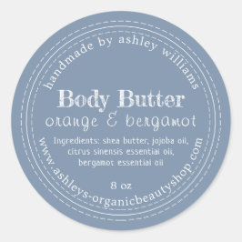 Handgemaakte Body Butter Biologisch Zakelijk Vinta Ronde Sticker