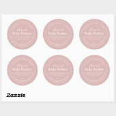 Handgemaakte Body Butter Biologisch Zilver Roze Ronde Sticker (Vel)