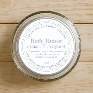 Handgemaakte Body Butter Biologische Huidverzorgin Ronde Sticker