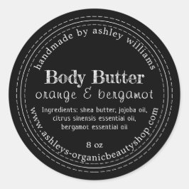 Handgemaakte Body Butter Organic Business Black La Ronde Sticker