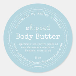 Handgemaakte Body Butter Organic Business Blue Ronde Sticker