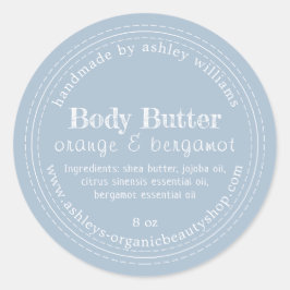 Handgemaakte Body Butter Organic Business Blue Ronde Sticker