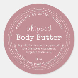 Handgemaakte Body Butter Organic Business Dusty Ro Ronde Sticker