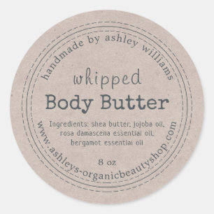Handgemaakte Body Butter Organic Business Kraft La Ronde Sticker