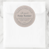 Handgemaakte Body Butter Organic Business Kraft La Ronde Sticker (Tas)