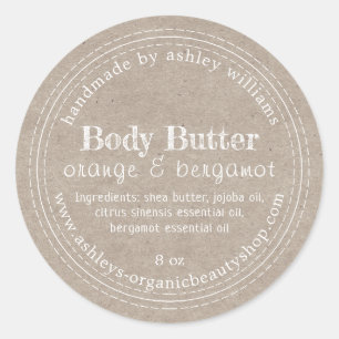 Handgemaakte Body Butter Organic Business Kraft La Ronde Sticker