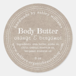 Handgemaakte Body Butter Organic Business Kraft La Ronde Sticker