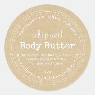 Handgemaakte Body Butter Organic Business Kraft La Ronde Sticker