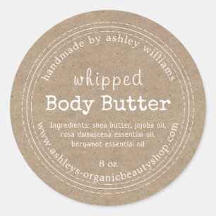 Handgemaakte Body Butter Organic Business Kraft La Ronde Sticker