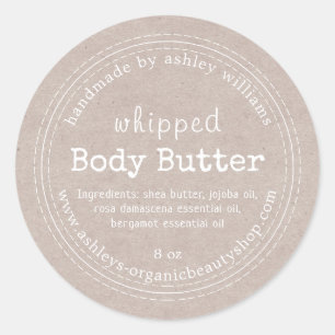 Handgemaakte Body Butter Organic Business Kraft La Ronde Sticker