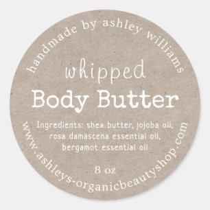 Handgemaakte Body Butter Organic Business Kraft Ronde Sticker