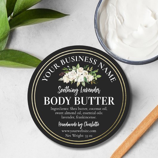 Handgemaakte Body Butter Product Potten Small Busi Ronde Sticker