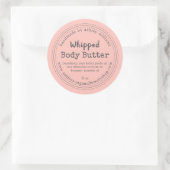 Handgemaakte Body Butter Roze Biologisch Zakelijk  Ronde Sticker (Tas)
