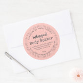 Handgemaakte Body Butter Roze Biologisch Zakelijk  Ronde Sticker (Envelop)