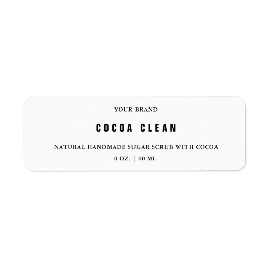 Handgemaakte Body Scrub Skinny Jar Label (Voorkant)