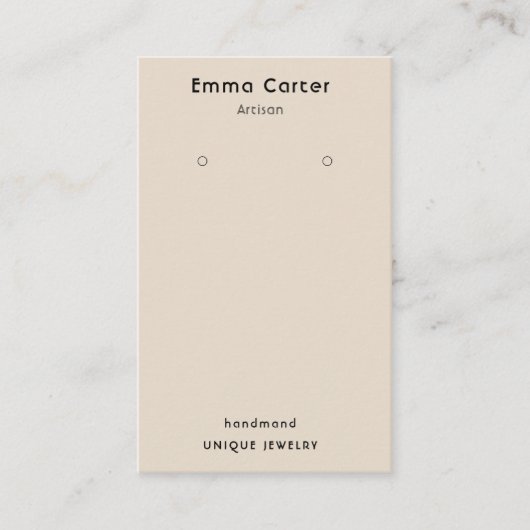 Handgemaakte Boho Chic  Oorbel Houder Visitekaartje (Voorkant)