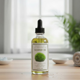 Handgemaakte Botanische Zeewier Illustratie Label Wijn Etiket