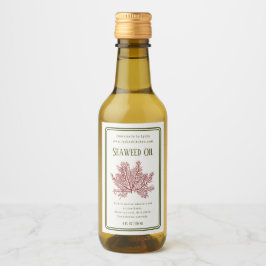 Handgemaakte Botanische Zeewier Olie Label Wijn Etiket