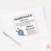 Handgemaakte Brei Coupon Vierkante Sticker (Envelop)