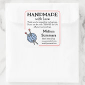 Handgemaakte Brei Coupon Vierkante Sticker (Tas)